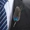 Klasik Peacock Feather Broş Eşarp Toka Yaka iğneler Broş Takı Köprüsü Suit Wedding Erkekler Aksesuarları Hediye