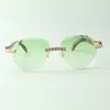 Clássico XL Diamond Sunglasses 3524027 com pavão natural óculos de braços de madeira, vendas diretas, tamanho: 18-135 mm