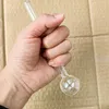 5.9 inch Long 3CM BIG BALL Oil Burner Thick Pyrex large Transparent Glass Pipe for Smoking Bubbler Tube Dot Nail Burning Jumbo Accessories