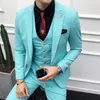 3PC Suit Men Brand Slim Fit Business Formal Wear Tuxedo High Quality Wedding Dress Mens Suits Casual Costume Homme 2XL Pink 201106