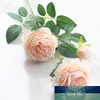 Champagne Cor Artificial Wedding Flower Rose Peony Hydrangea nupcial Bouquet Casamento Decoração DIY Partido Home Fake Flowers