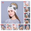 Женщины Pom Pom Beanie смешанные вязаная шапка Рождество снежинка Hairball зима шляпе Рождество шляпы 20 стиль T2C5294