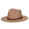 Chapeau Panama d'été pour femmes et hommes, chapeau de paille de plage, Protection UV, nouvelle collection 2021, 80826509698000