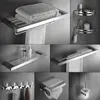 304 Accessori da bagno in acciaio inossidabile Set Portasapone Argento cromato Portarotolo da parete Mensole da bagno Porta scopino T200425