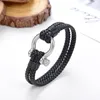 Joyería para mujer, pulsera para hombre, pulsera de cadena de cuerda de cuero, pulsera de acero inoxidable para supervivencia en vela, cadena de cuerda gruesa, verano sty1