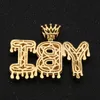 A-Z aangepaste naam letters kettingen heren mode hiphop sieraden ijskoud uit gouden zilveren kroon eerste letter hanger ketting