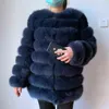 70 см 100 натуральный мех настоящее пальто наряд с длинными рукавами качество серебро женские зимние теплые толстые натуральные пальто 2201071935698