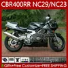 هيكل السيارة لهوندا فالداي CBR400 RR NC29 88-99 66NO.20 NC23 CBR 400 RR C CC 1988 1989 1990 1991 1992 1993 400cc CBR 400RR R 94 95 96 97 98 98 OEM Bodys Black Gray