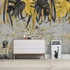 Moderne abstracte gouden blad muurschildering behang 3d art home decor woonkamer slaapkamer studeren creatieve muur schilderij papel de parede