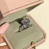 Handmade Heart Simulated Diamond Rings finger Luxury Baguette 925 Sterling Silver Wedding Engagement Rings set for Women Gemstone 5931344