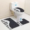 Literaire piano toilet Drie-delige vloer mat deur mat badkamer tapijt douchekamer Antislip toiletten covers Duurzaam wassen WC absorberende antislip voet matten levering