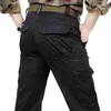 Alta Qualidade Militar Carga Calças Homens Marca Algodão Combate Multi-Pocket Outwear Trabalho Calças Retas Calças Táticas Masculino 30-44 H1223