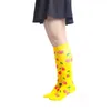 Sanzetti 3 Pairs İyi Satmak Kadın Renkli Bacak Desteği Streç Penye Pamuk Sıkıştırma Diz Aşağıda Anti-Yorgunluk Mutlu Çorap 201109