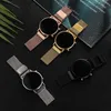 Wristwatches 2022 Luxury Rose Gold Digital Red LED Dial Watches For Women Stainless Steel Belt Quartz Watch Ladies Magnet Clock Drop Ship