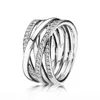 925 Sterling Silber Damen Ring Roségold Entwirrende Ringe CZ Für Stil Frauen Hochzeit Party Geschenk Feiner Europa-Schmuck9318476