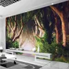 Personalizado Mural 3D belos bosques verde das árvores Paisagem parede criativa Pintura de Fundo Sala Sofa TV Foto Papel Decor