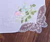 Wedding favor Cotton Handkerchief Girl Napkin Embroidered Women Napkin Embroidered Butterfly Lace Flower Handkerchief Home tableware XB1