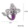 Popular Design Cute Adjustable Mood Ring Emotion Feeling Bear Paw Mermaid Rings Jewelry for Wholesale