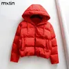 Femmes d'hiver à capuche Manteaux Womans Coton Casual Vestes Parkas chauds Femme Pardessus Manteau chaud surdimensionné Womens Casual Tops 201126