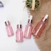 5ML-20ML Rosa glasdroppflaska Translucence Rose Gold Essential Olja Aromaterapi Liquid Pipette Refillable Flaskor Travel