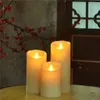 3pcsset Luminara Ivory LED Candles Flameless Real Wax Moving Wick Battery operated LED Candle Lamp for Wedding Christmas Decor4028727