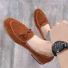 Kleidschuhe ZSAUAN Semi-formale Kuh Wildleder Herren Slip-on Britische spitze Wohnungen Elegante Party Müßiggänger Dropshipping 220223