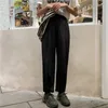 Junelove Bahar Kısa İnce Sıcak Gündelik Yüksek Bel Yaz Kadınları Gevşek Basit Katı Ayak Bileği Uzunluğu Geniş Bacak Pantolonları 3 Renk Dipleri LJ201029