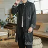 メンズトレンチコートオスビンテージ秋の冬のロングコートメンカジュアルルーズ中国タイプのジャケットオーバーコートストリートウェア衣服viol22