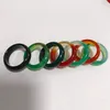 6mm bred rand Grön Gul Glas Kristall Agat Jade Ring Smycken Fingerringar För Kvinnor Män