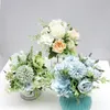 7 branches fleurs artificielles bouquet faux pivoine Hydrangea Hydrangea Main de mariée Mariage Mariage Home Centerpieces Décor JK2101XB