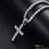 Collier de luxe Designer Bijoux pendentifs en argent diamant sans chaîne hommes chaînes de tennis glacées hip hop lien cubain croix d'or n8187829