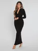 SXY Solid Quarter Zip Bodycon Dress SHE