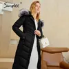 Elegant Winter Women Parka Coat Puffer Jacket Ny helt långa varma rockar jacka modedesign vadderad jacka kvinnlig 200928
