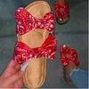 Bandana Slides Женщины Cow Bow Sliders Галстуки Сандалии красителя для Женщин Граффити Фласс Летняя Обувь Размер 41 42 43 Оптовая Drop Shipping X1020