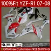 100% Fit Carénages OEM Pour YAMAHA Scorpion Rouge YZF-R1 YZF R 1 1000 CC YZFR1 07 08 MOTO Carrosserie 91No.74 YZF R1 1000CC YZF1000 2007 2008 YZF-1000 2007-2008 Corps moulé par injection