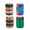 2021 60 * 85 mm Zink Alloy Herb Grinder 6 stycken metallmuller för tobaks ört med pollen catar cigar cotte tillbehör