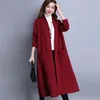 Trench femme 2021 hiver femmes grande taille à manches longues M-6XL 7XL noir rouge gris épaissir manteau grand Autunm coréen Vintage Coat1