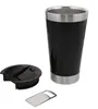 Chill Vacuum Insulated Pint Glass Tumbler 16oz Stainless Steel Beer Mug with Built-in Bottle Opener Double Wall Metal Drinking Cup YL0230