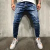 QYZRFS Hommes Détruit Trou Jeans Ripped Stretch Vêtements Skinny Taped Biker Pantalon Mode Casual Slim fit Denim Homme Pantalon Nouveau LJ200903