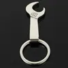 NEWEco-friendly Silver stainless steel Wrench Spanner Beer Bottle Opener Key Chain Keyring Gift Kitchen Tools RRE13009