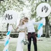 2 teile/los Gute Qualität 36 zoll Runde Weiß Druck MrMrs Latex Ballons Glückliche Hochzeit Foto Requisiten Dekorationen Valentinstag veranstaltung T200526