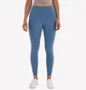 L-32 Effen Kleur Yogalegging met hoge taille Gymkleding Dames Hardlopen Sport Fitness Yogabroek Volledige lengte Broek Workout Leggins