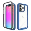 2in1 Raised Bumper Protector Crystal Gel Phone Cases for iPhone 14 13 Pro Max 12 11 Xs Max 7 8Plus Full Anti-knock Protective Shockproof Cover