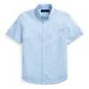 Erkek Casual Gömlek Katı Renk Küçük At Kısa Kollu Nakış Renkli At Artı Boyutu Erkekler Klasik İş T-shirt Düğme Yaka Slim Fit Yüksek Kaliteli Gömlek