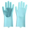 1 par magi silikongummi diskmedel handskar miljövänligt skrubber rengöring för multipurpose kök badrum droppe frakt 201021