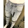 Säljer Fashion Motorcykel Jeans Women039S High midja Jeans Custom Punk Rock Private Label Retro Gradient Gene Men039S9614795