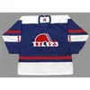 # 1 SERGE AUBRY Quebec Nordiques 1974 WHA Home Hockey Jersey Cuci qualsiasi numero di nome