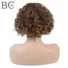 Shanghair 6 -дюймовые короткие вьющиеся синтетические парики для чернокожих женщин Африканские прически натуральные каштановые волосы Wig2283532
