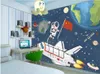 3d wallpapers benutzerdefinierte foto wandbild cartoon space spaceship astronaut Planet Kinderzimmer TV Hintergrund Wohnkultur Wohnzimmer Tapete für Wände in Rollen 3 d