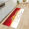Teppiche nordische Weihnachtsfest -Dekorative Wohnzimmer Teppich Bad Matte Eingang im Innenboden Nachtte Teppich rote Küche